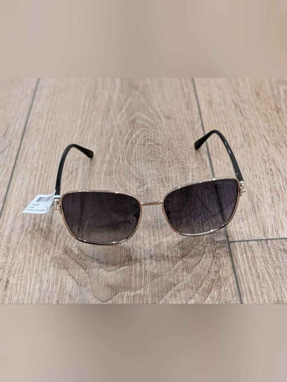$630 Mens Authentic TOM FORD 57mm Square Sunglasses Rose Gold/Smoke